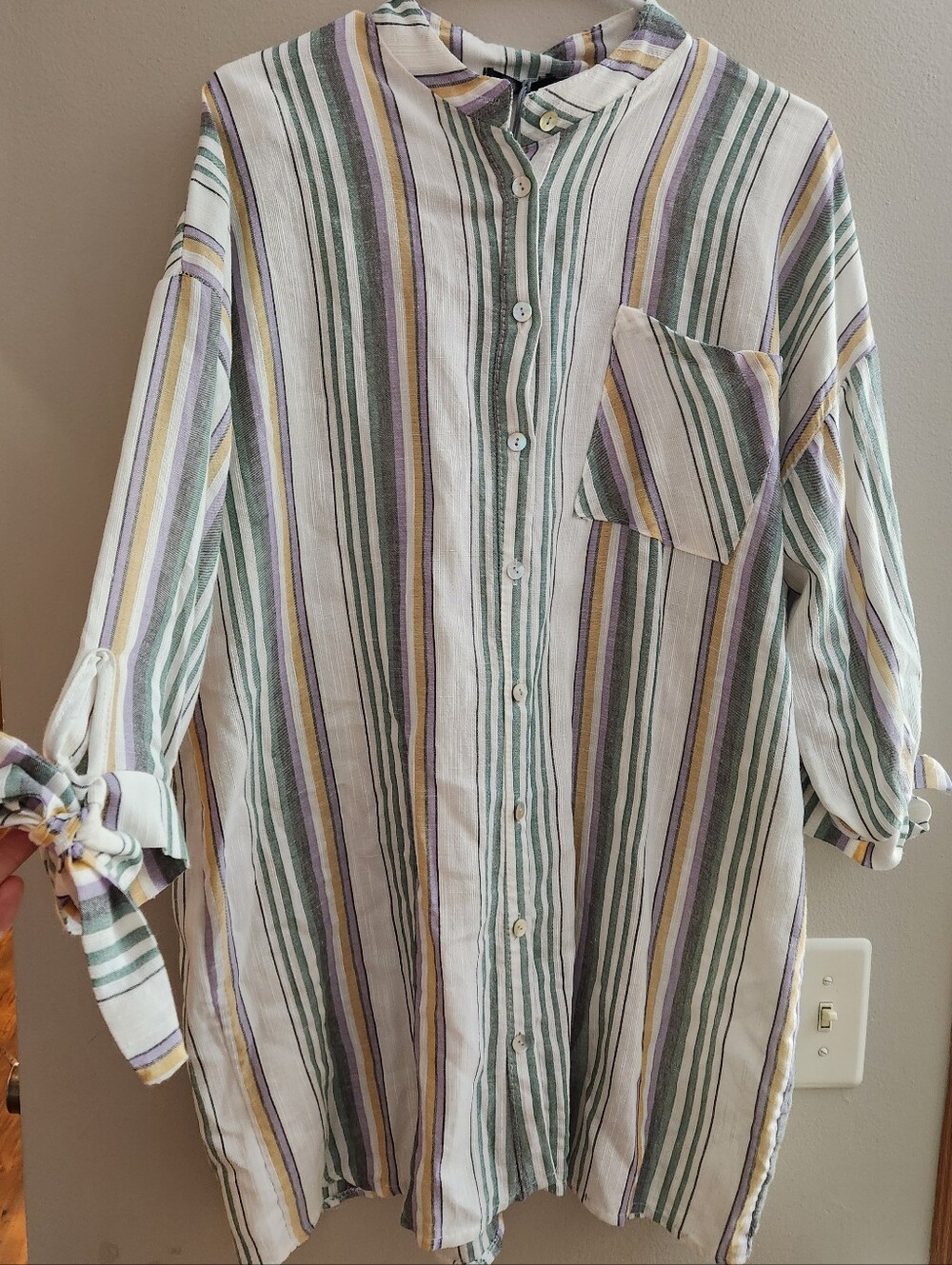 NWTs M Made In Italy Linen Blend Tunic Oversized Costal Beachy Lagenlook Sz XS